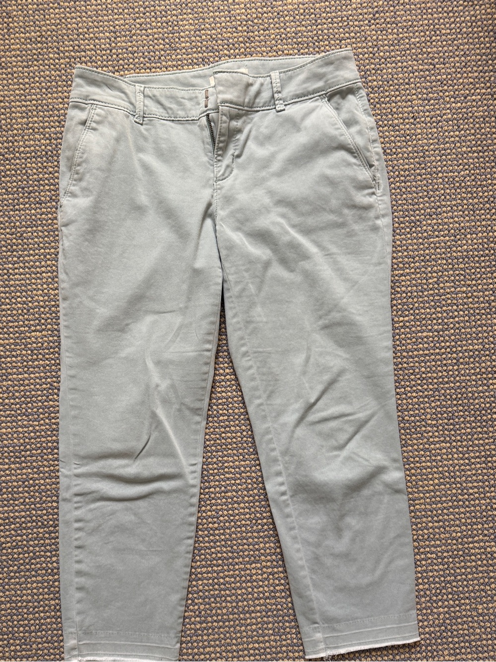 LOFT Light Sage/blue Cropped Chino Pants
